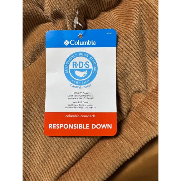 COLUMBIA Women's Ruby Falls™ Novelty Jacket DOWN CAMEL CORDUROY NWT SIZE XL - Picture 9 of 12